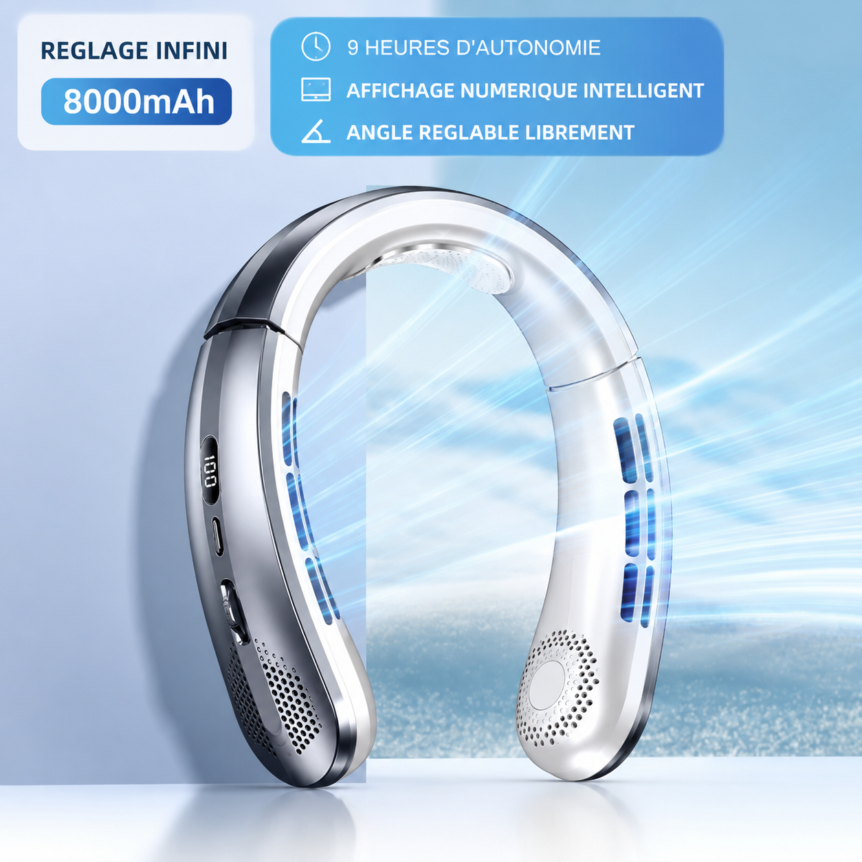 Ventilateur de Cou Sans Lames – Rechargeable USB